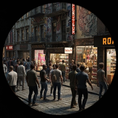 Person filling a reusable container with bulk goods at a zero-waste store, bright, clean, no text