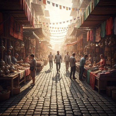 Interior of a vibrant, clean, and well-organized thrift store with racks of clothing and shelves of unique items
