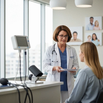Medical professional explaining healthcare eligibility to a new resident in Vancouver